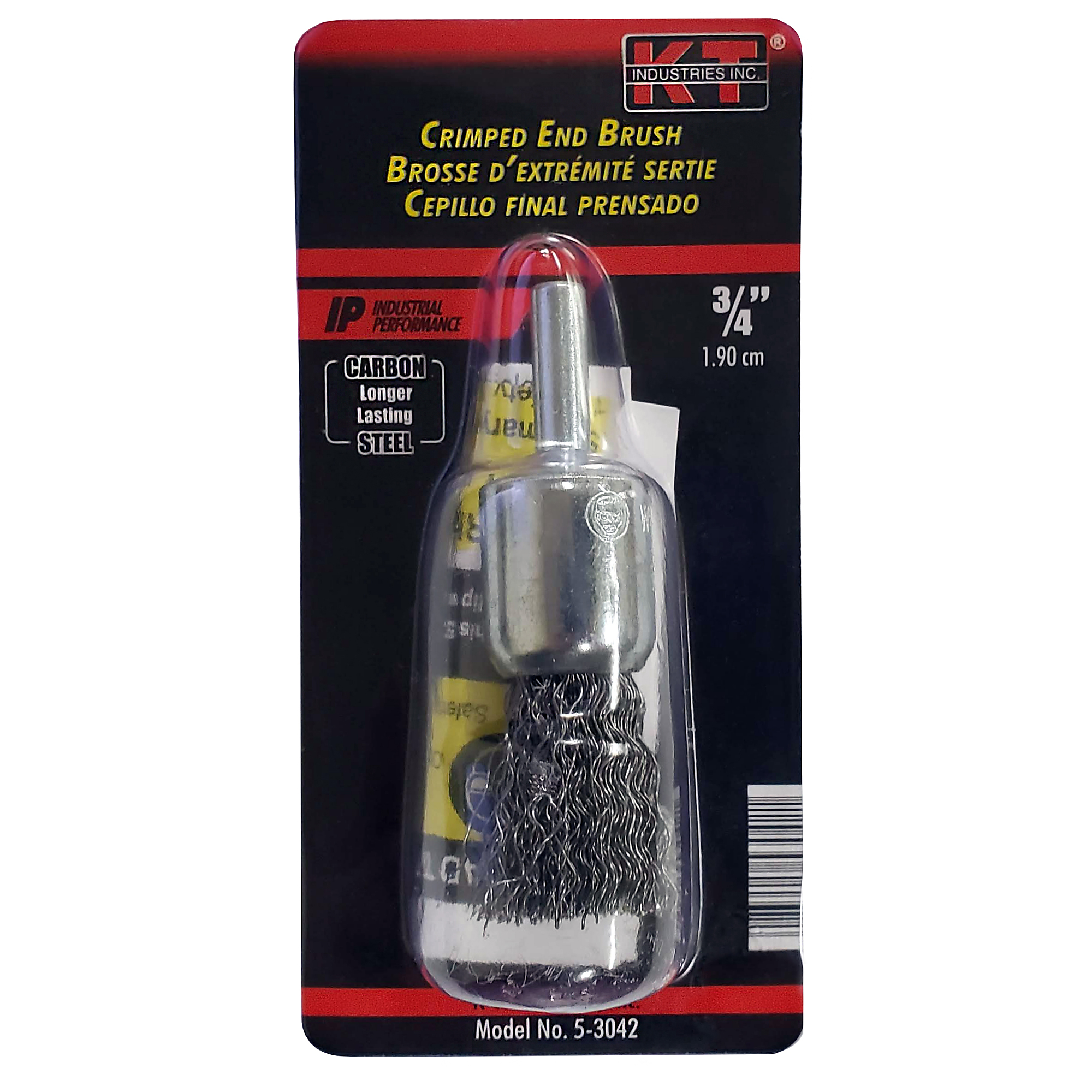 K-T Industries Pro Crimped End Brush — 3/4in., Carbon Steel, 25,000 Max RPM, Model# 5-3042